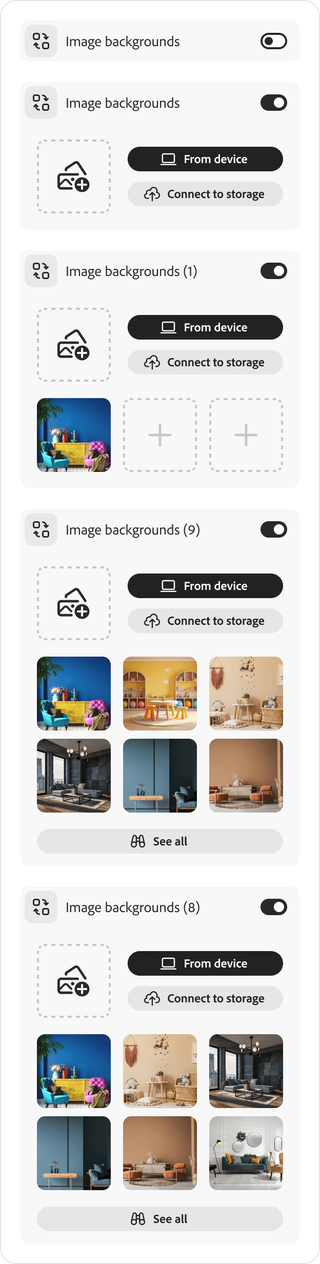 Background image upload widget