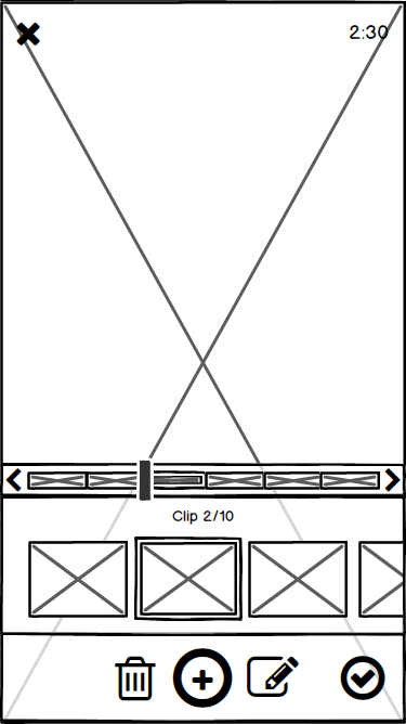 Memoory wireframe: recorder done screen