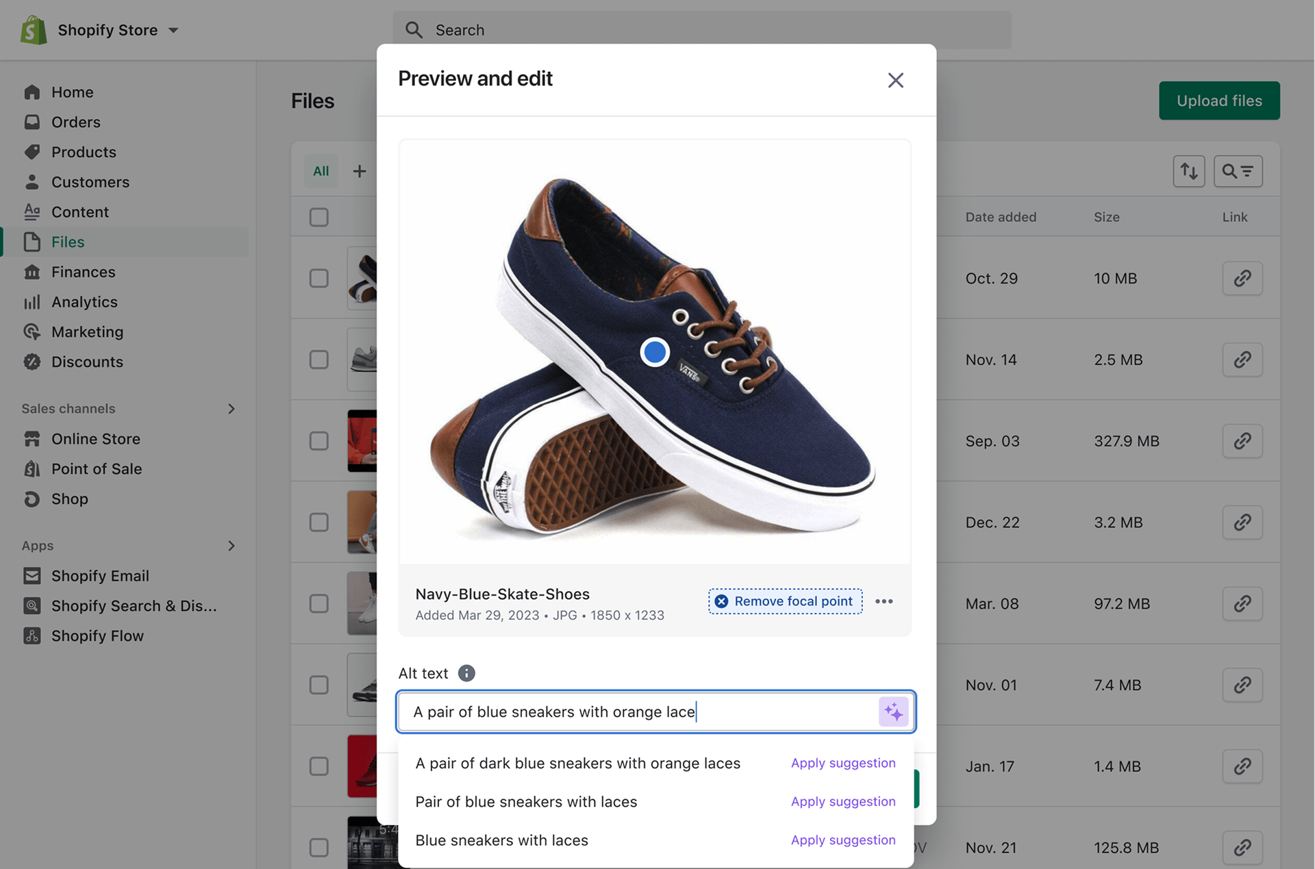 Desktop Preview and edit with AI suggestion dropdown